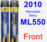 Front Wiper Blade Pack for 2010 Mercedes-Benz ML550 - Assurance