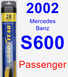 Passenger Wiper Blade for 2002 Mercedes-Benz S600 - Assurance