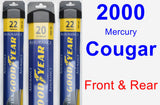 Front & Rear Wiper Blade Pack for 2000 Mercury Cougar - Assurance