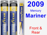 Front & Rear Wiper Blade Pack for 2009 Mercury Mariner - Assurance