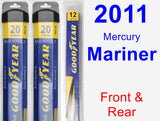 Front & Rear Wiper Blade Pack for 2011 Mercury Mariner - Assurance