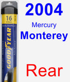 Rear Wiper Blade for 2004 Mercury Monterey - Assurance