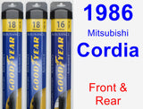 Front & Rear Wiper Blade Pack for 1986 Mitsubishi Cordia - Assurance