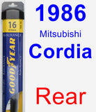 Rear Wiper Blade for 1986 Mitsubishi Cordia - Assurance