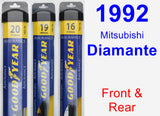 Front & Rear Wiper Blade Pack for 1992 Mitsubishi Diamante - Assurance