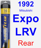 Rear Wiper Blade for 1992 Mitsubishi Expo LRV - Assurance