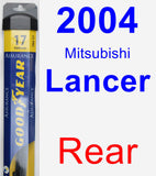 Rear Wiper Blade for 2004 Mitsubishi Lancer - Assurance