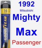 Passenger Wiper Blade for 1992 Mitsubishi Mighty Max - Assurance