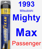 Passenger Wiper Blade for 1993 Mitsubishi Mighty Max - Assurance