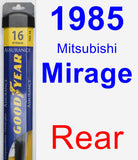 Rear Wiper Blade for 1985 Mitsubishi Mirage - Assurance