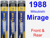 Front & Rear Wiper Blade Pack for 1988 Mitsubishi Mirage - Assurance