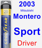 Driver Wiper Blade for 2003 Mitsubishi Montero Sport - Assurance