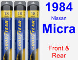 Front & Rear Wiper Blade Pack for 1984 Nissan Micra - Assurance