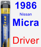 Driver Wiper Blade for 1986 Nissan Micra - Assurance