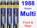 Front & Rear Wiper Blade Pack for 1988 Nissan Multi - Assurance