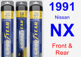 Front & Rear Wiper Blade Pack for 1991 Nissan NX - Assurance