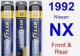 Front & Rear Wiper Blade Pack for 1992 Nissan NX - Assurance