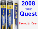 Front & Rear Wiper Blade Pack for 2008 Nissan Quest - Assurance