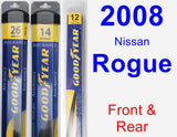Front & Rear Wiper Blade Pack for 2008 Nissan Rogue - Assurance