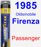 Passenger Wiper Blade for 1985 Oldsmobile Firenza - Assurance