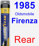 Rear Wiper Blade for 1985 Oldsmobile Firenza - Assurance