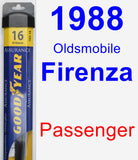 Passenger Wiper Blade for 1988 Oldsmobile Firenza - Assurance