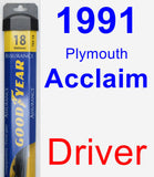 Driver Wiper Blade for 1991 Plymouth Acclaim - Assurance