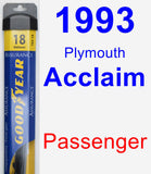 Passenger Wiper Blade for 1993 Plymouth Acclaim - Assurance