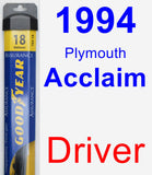 Driver Wiper Blade for 1994 Plymouth Acclaim - Assurance