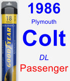 Passenger Wiper Blade for 1986 Plymouth Colt - Assurance