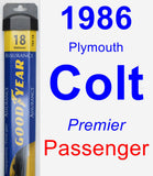 Passenger Wiper Blade for 1986 Plymouth Colt - Assurance