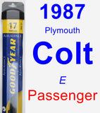 Passenger Wiper Blade for 1987 Plymouth Colt - Assurance