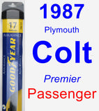 Passenger Wiper Blade for 1987 Plymouth Colt - Assurance