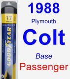 Passenger Wiper Blade for 1988 Plymouth Colt - Assurance