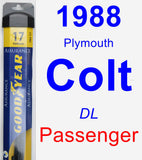 Passenger Wiper Blade for 1988 Plymouth Colt - Assurance