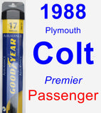 Passenger Wiper Blade for 1988 Plymouth Colt - Assurance