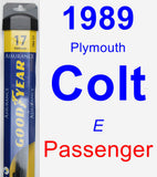 Passenger Wiper Blade for 1989 Plymouth Colt - Assurance