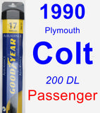 Passenger Wiper Blade for 1990 Plymouth Colt - Assurance