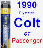 Passenger Wiper Blade for 1990 Plymouth Colt - Assurance