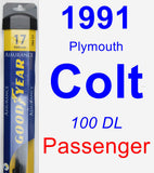 Passenger Wiper Blade for 1991 Plymouth Colt - Assurance