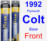 Front Wiper Blade Pack for 1992 Plymouth Colt - Assurance