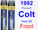 Front Wiper Blade Pack for 1992 Plymouth Colt - Assurance