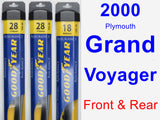 Front & Rear Wiper Blade Pack for 2000 Plymouth Grand Voyager - Assurance