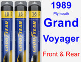 Front & Rear Wiper Blade Pack for 1989 Plymouth Grand Voyager - Assurance