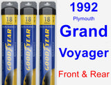 Front & Rear Wiper Blade Pack for 1992 Plymouth Grand Voyager - Assurance