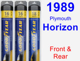 Front & Rear Wiper Blade Pack for 1989 Plymouth Horizon - Assurance