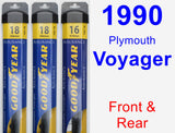 Front & Rear Wiper Blade Pack for 1990 Plymouth Voyager - Assurance