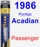 Passenger Wiper Blade for 1986 Pontiac Acadian - Assurance