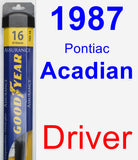 Driver Wiper Blade for 1987 Pontiac Acadian - Assurance