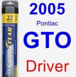 Driver Wiper Blade for 2005 Pontiac GTO - Assurance